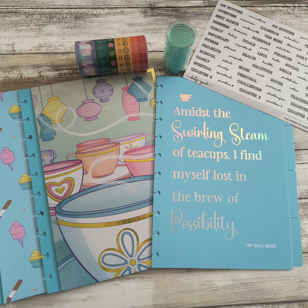 The Daily Grind Planner Teacup Cover With Matching Dividers